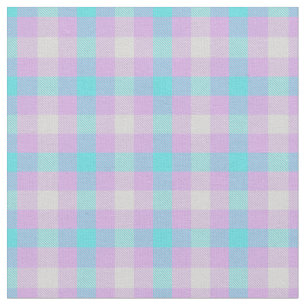 Tissu Clan coloré bleu tartan plaid et violet famille