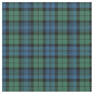 Tissu Clan Plaid Campbell Tartan Green Black Blue Check