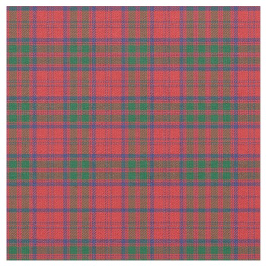 Tissu Clan Plaid Grant Tartan Vert Rouge Bleu Check (Fermer)
