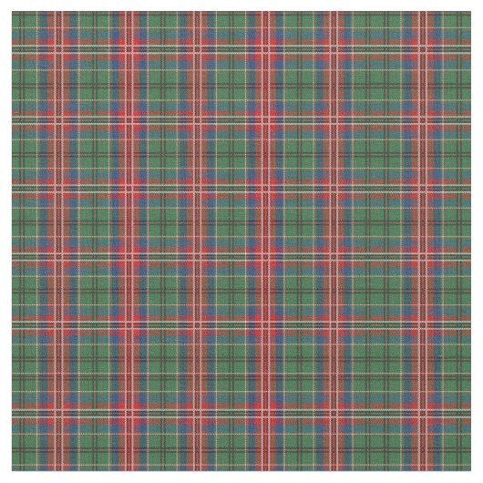 Tissu Clan Plaid MacCulloch Tartan Vert Rouge Bleu Check (Fermer)