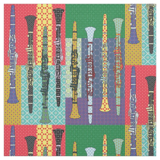 Tissu Clarinets à motifs (Échantillon)