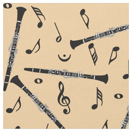 Tissu Clarinets Music Notes Motif (Fermer)
