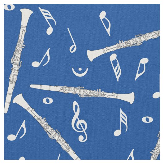 Tissu Clarinets Music Notes Motif (Fermer)