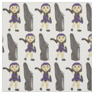 Tissu Classe de danse Jazz violet noir Considérant Costu