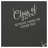 Tissu Classe de Graduation Noire de l'année et du texte  (Fermer)