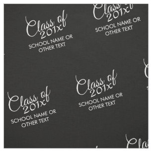 Tissu Classe de Graduation Noire de l'année et du texte