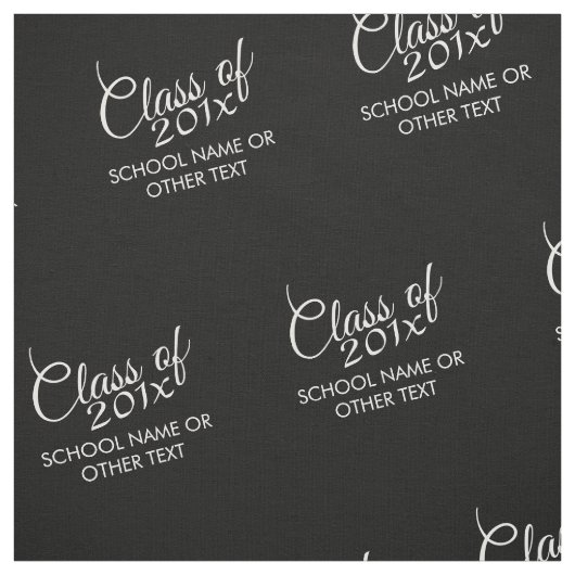 Tissu Classe de Graduation Noire de l'année et du texte  (Échantillon)