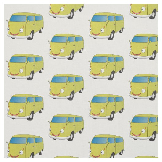 Tissu Classic lime green van cartoon (Échantillon)