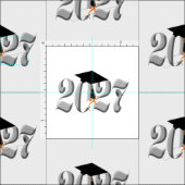 Tissu Classic Silver Class of 2027 Graduation (Carreau)