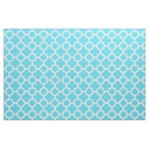 Tissu classique bleu de motif de Quatrefoil d'Aqua