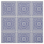 Tissu classique bleu et blanc de motif de tuile (Échantillon)