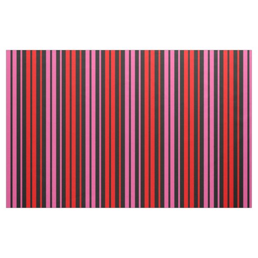 Tissu Classique design à rayures verticales rouges et ro (Fat Quarter)