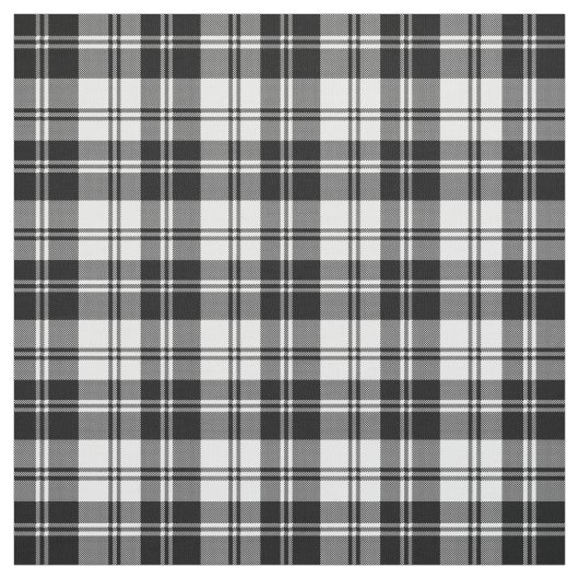 Tissu Classique moderne tartan Noël plaid noir blanc (Échantillon)