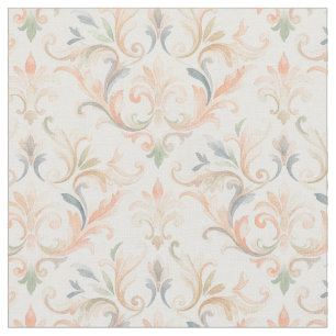 Tissu Classique Orné Damassé Pastel Vintage MH26