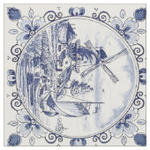 Tissu Classique Vintage Chic Hollandais Windmill Delft B (Fermer)