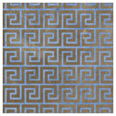 Tissu Clé bleue et grecque Brown (Fermer)
