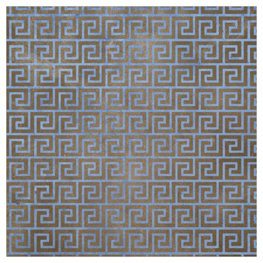 Tissu Clé bleue et grecque Brown (Échantillon)