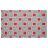 Tissu Clé de Deco, rouge, blanc grecs et gris/gris (Fat Quarter)