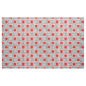 Tissu Clé de Deco, rouge, blanc grecs et gris/gris (Yard)
