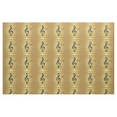 Tissu Clé en argent noir monogramme sur bandes d'or (Fat Quarter)