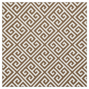Tissu Clé grecque Brown au chocolat