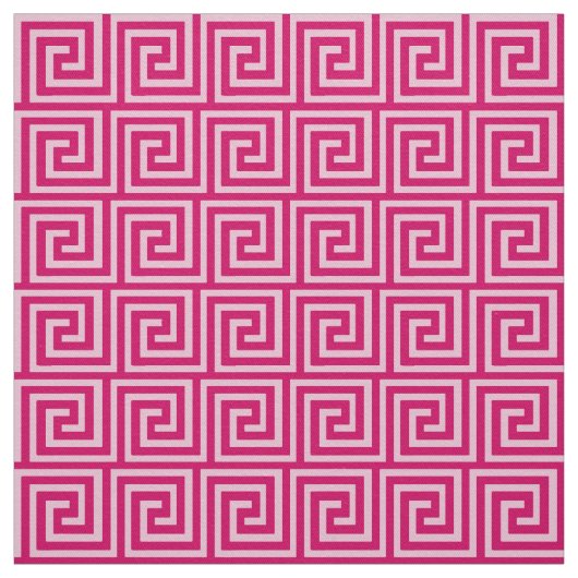Tissu Clé grecque, fuchsia et rose-clair (Échantillon)