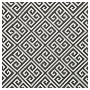 Tissu Clé grecque noire et blanche
