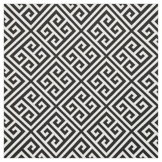 Tissu Clé grecque noire et blanche (Échantillon)