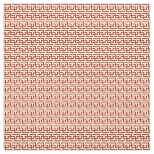 Tissu Clé grecque rouge et jaune (Échantillon)