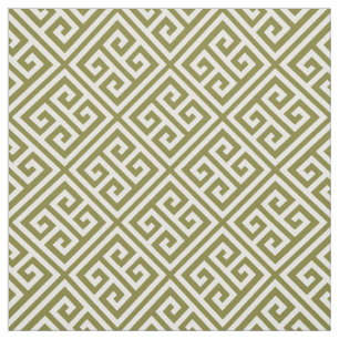 Tissu Clé grecque verte d'olive