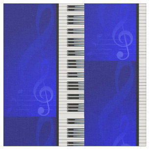 Tissu Clés de piano avec les notes musicales d'effet