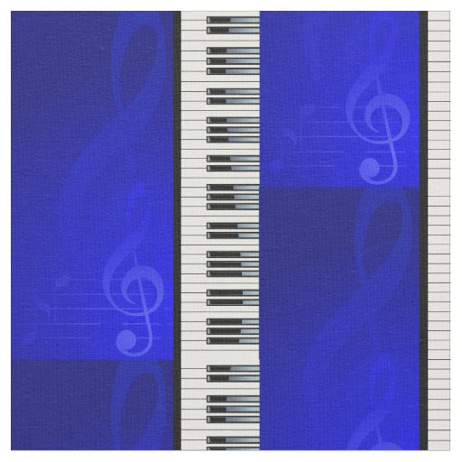 Tissu Clés de piano avec les notes musicales d'effet