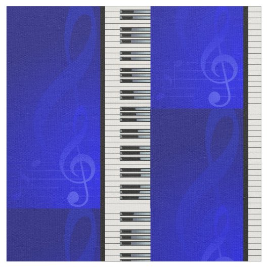 Tissu Clés de piano avec les notes musicales d'effet (Fermer)