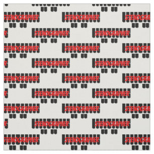 Tissu Clés rouges et noires de machine de Steno de