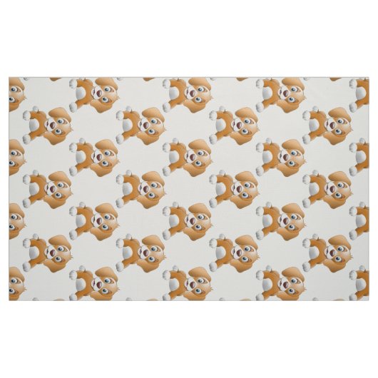 Tissu Clipart Brown de chien (Fat Quarter)