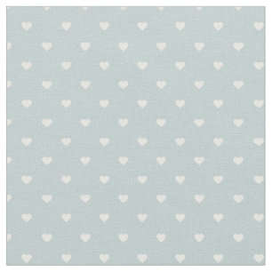 Tissu Cloud Blue Polka Coeurs point