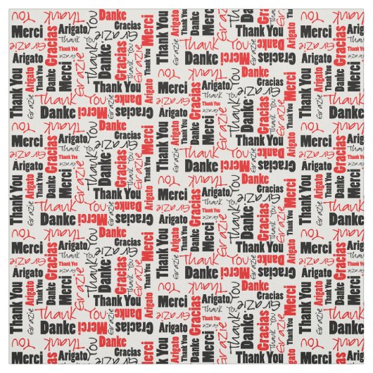 Tissu Cloud Merci rouge et noir (Échantillon)