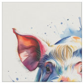 Tissu Cochon d'aquarelle coloré (Fermer)