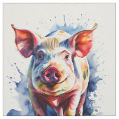 Tissu Cochon d'aquarelle coloré (Échantillon)