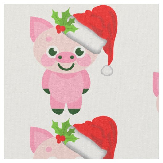 Tissu cochon de noël santa claus (Fermer)