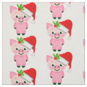 Tissu cochon de noël santa claus (Échantillon)