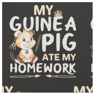Tissu Cochon d'Inde a Mangé Devoirs 