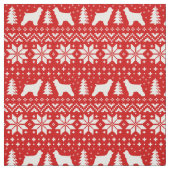 Tissu Cocker Spaniel Chien Silhouettes Noël (Échantillon)