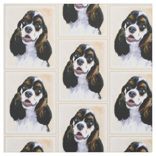 Tissu Cocker Spaniel (Parti) Peinture - Art original de (Échantillon)