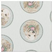 Tissu Cocker Spaniel Peinture Buff Gold Original Chien A (fermé)