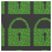 Tissu Code de l'ordinateur de cadenas - Vert sur noir (Fermer)