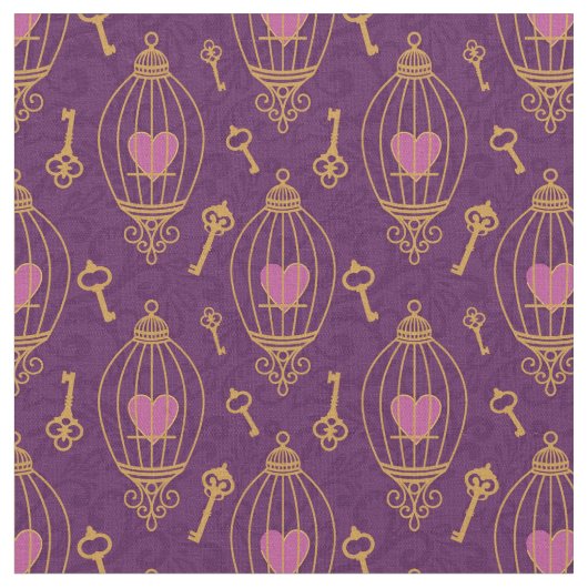 Tissu Coeur-clé-motif (Fermer)
