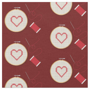 Tissu Coeur cousu croisé