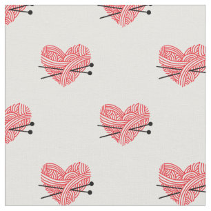 Tissu Coeur de fil et motif de métiers d'aiguilles de