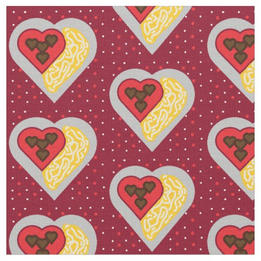 Tissu Coeur de spaghetti (Fermer)
